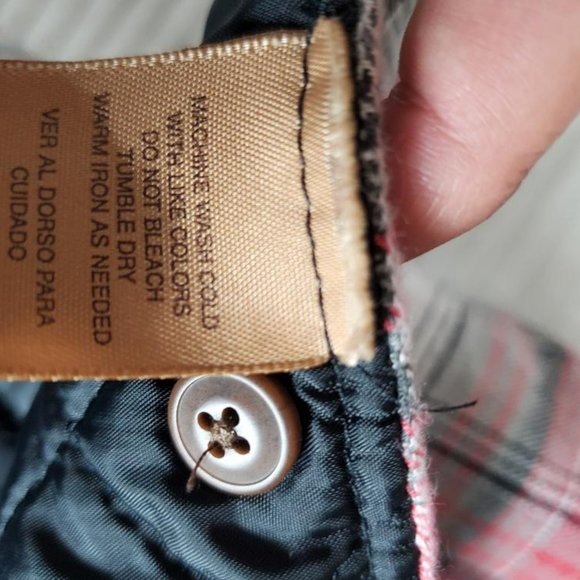 St Johns Bay Plaid Jacket Mens Large Red/White/Black Quilt Lined Shacket - Picture 5 of 8